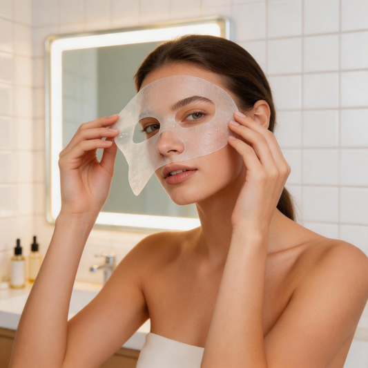Masque clarifiant en tissu Ă lâhuile essentielle dâarbre Ă thĂ© purifiante