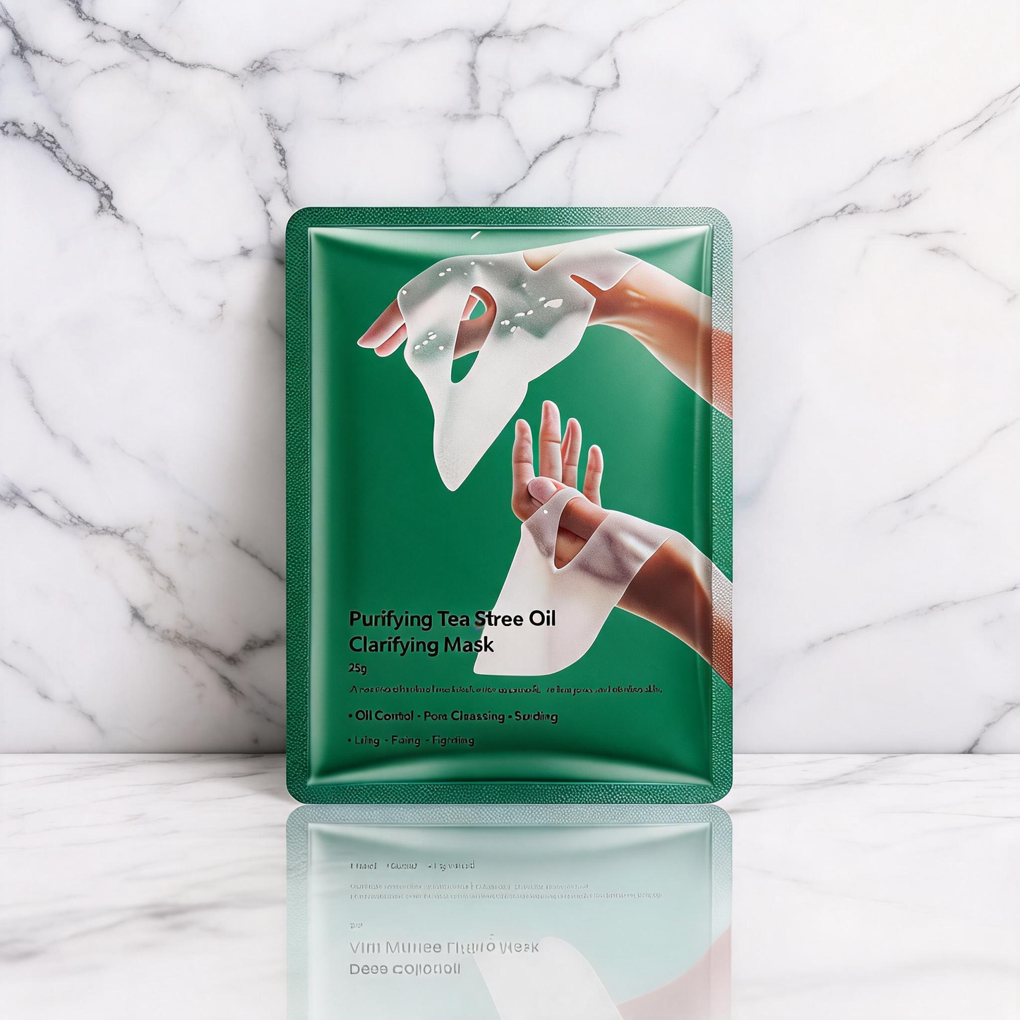 Masque clarifiant en tissu à l’huile essentielle d’arbre à thé purifiante